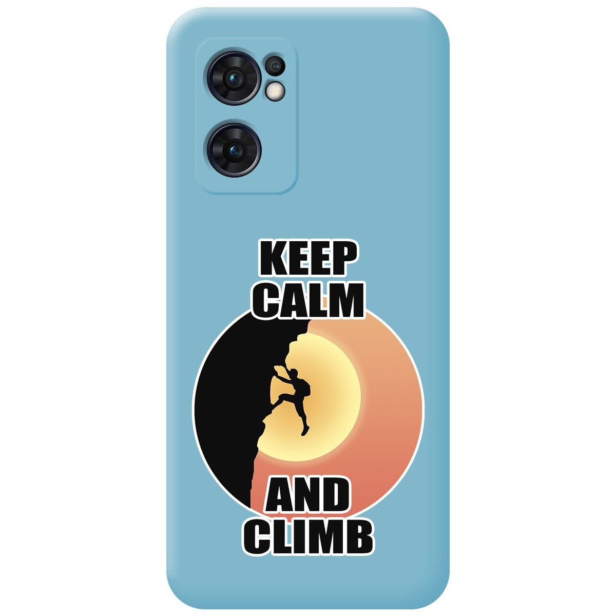 Funda Silicona Líquida Azul para Oppo Find X5 Lite 5G diseño Hombre Escalada Dibujos