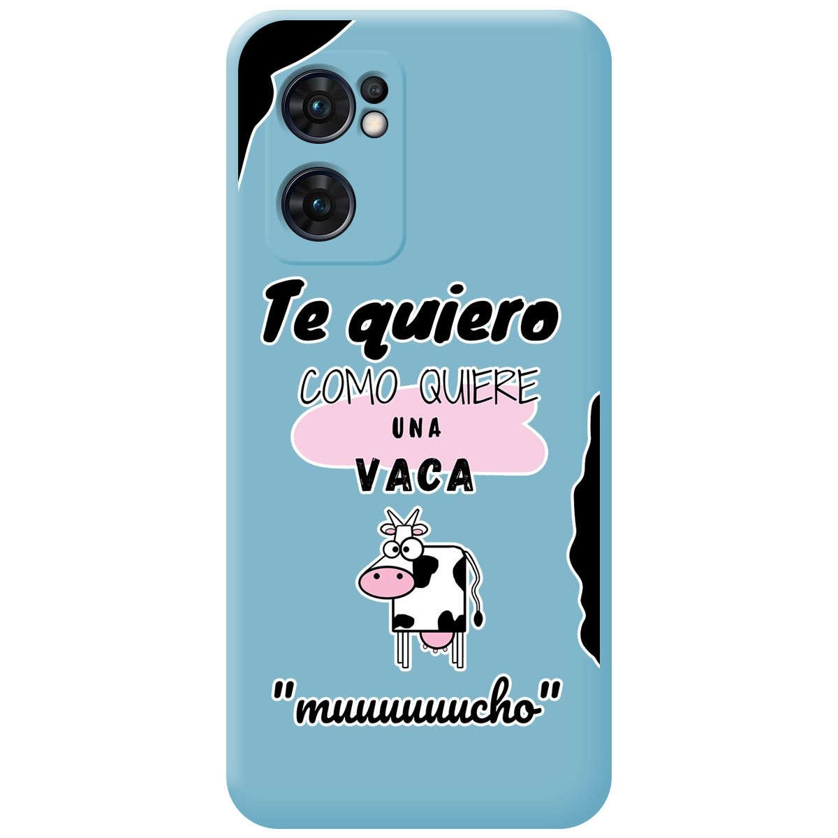 Funda Silicona Líquida Azul para Oppo Find X5 Lite 5G diseño Vaca Dibujos