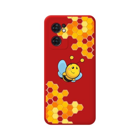 Funda Silicona Líquida Roja para Oppo Find X5 Lite 5G diseño Abeja Dibujos