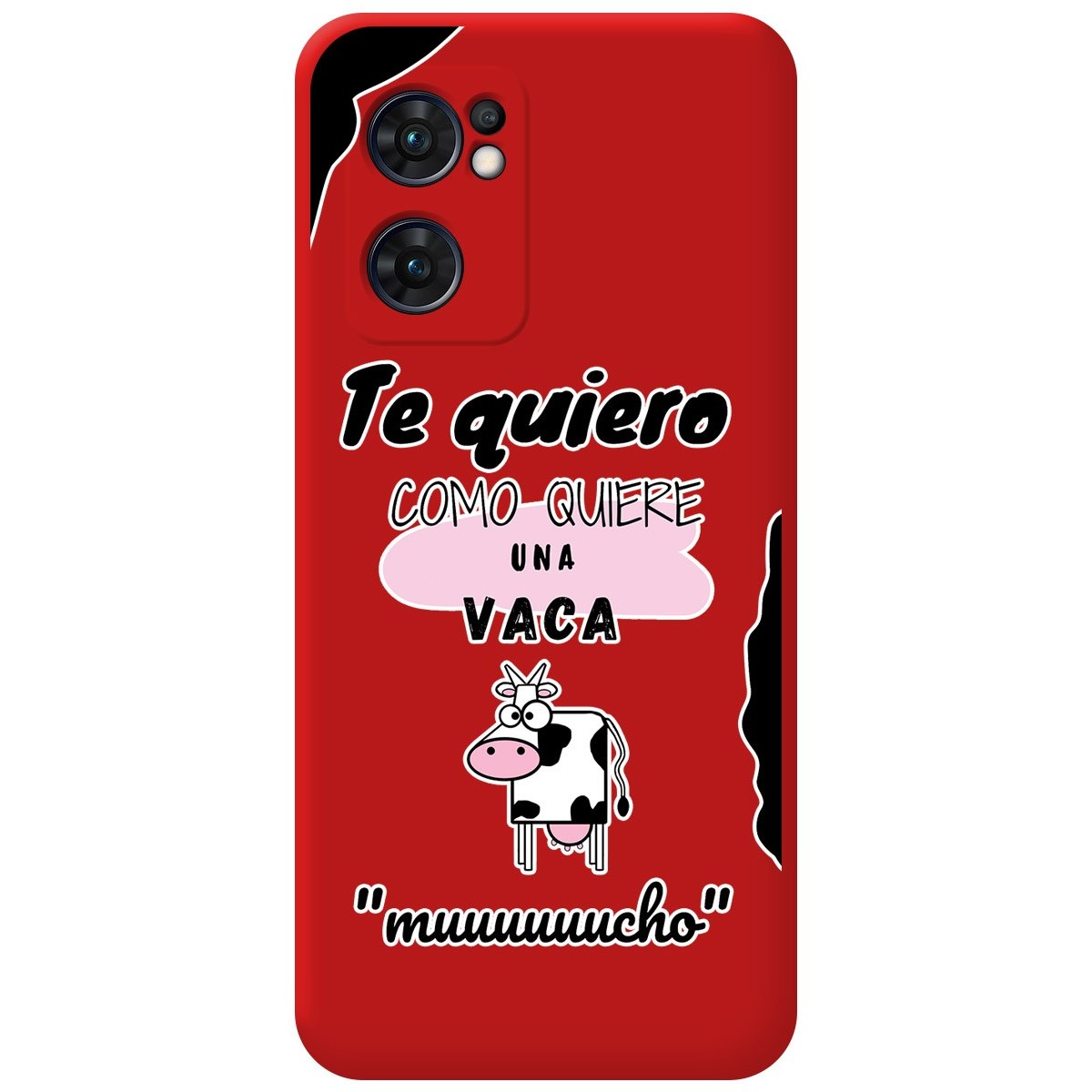 Funda Silicona Líquida Roja para Oppo Find X5 Lite 5G diseño Vaca Dibujos