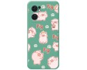Funda Silicona Líquida Verde para Oppo Find X5 Lite 5G diseño Cerdos Dibujos