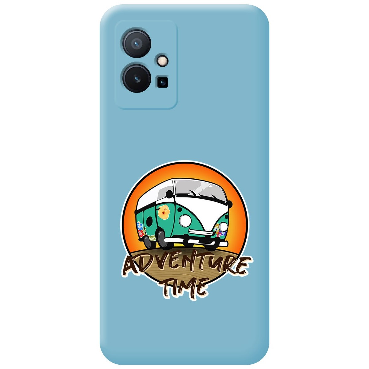 Funda Silicona Líquida Azul para Vivo Y55 5G diseño Adventure Time Dibujos