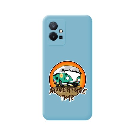 Funda Silicona Líquida Azul para Vivo Y55 5G diseño Adventure Time Dibujos