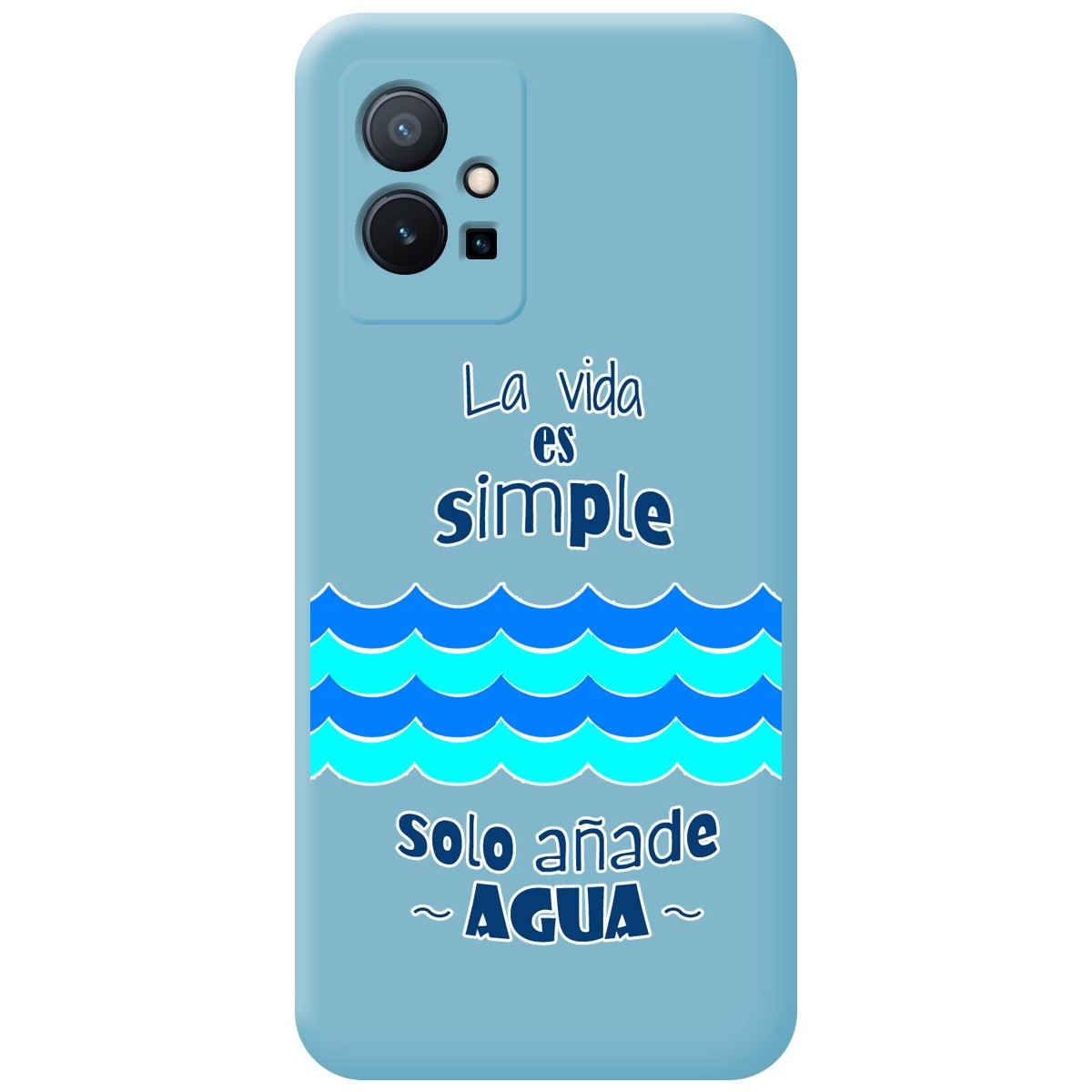 Funda Silicona Líquida Azul para Vivo Y55 5G diseño Agua Dibujos