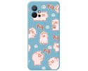 Funda Silicona Líquida Azul para Vivo Y55 5G diseño Cerdos Dibujos
