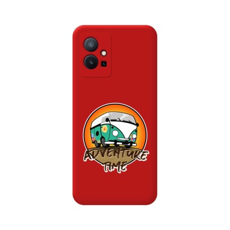 Funda Silicona Líquida Roja para Vivo Y55 5G diseño Adventure Time Dibujos