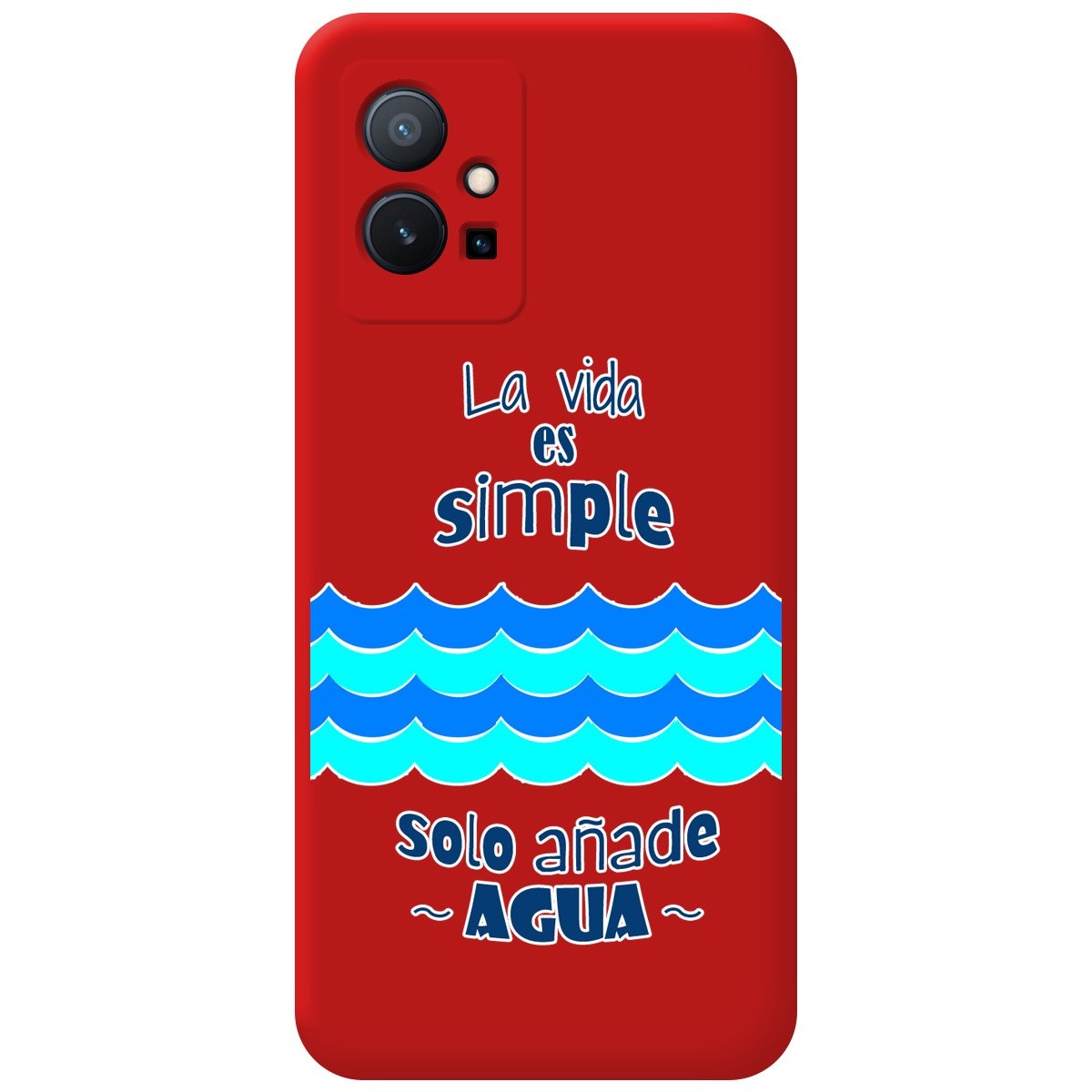 Funda Silicona Líquida Roja para Vivo Y55 5G diseño Agua Dibujos