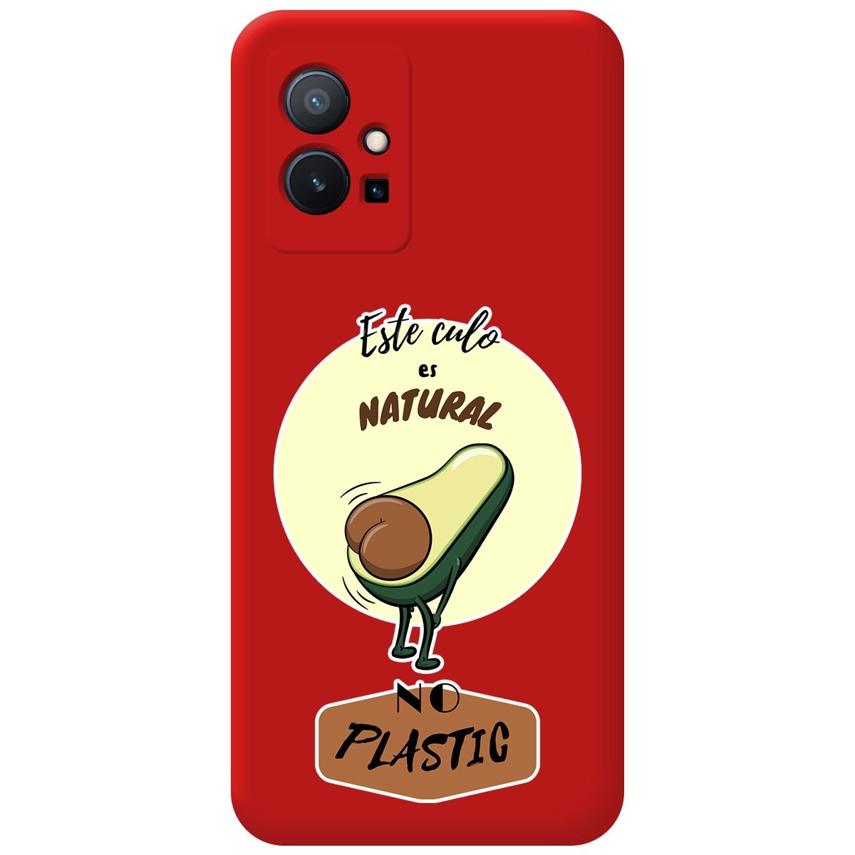Funda Silicona Líquida Roja para Vivo Y55 5G diseño Culo Natural Dibujos