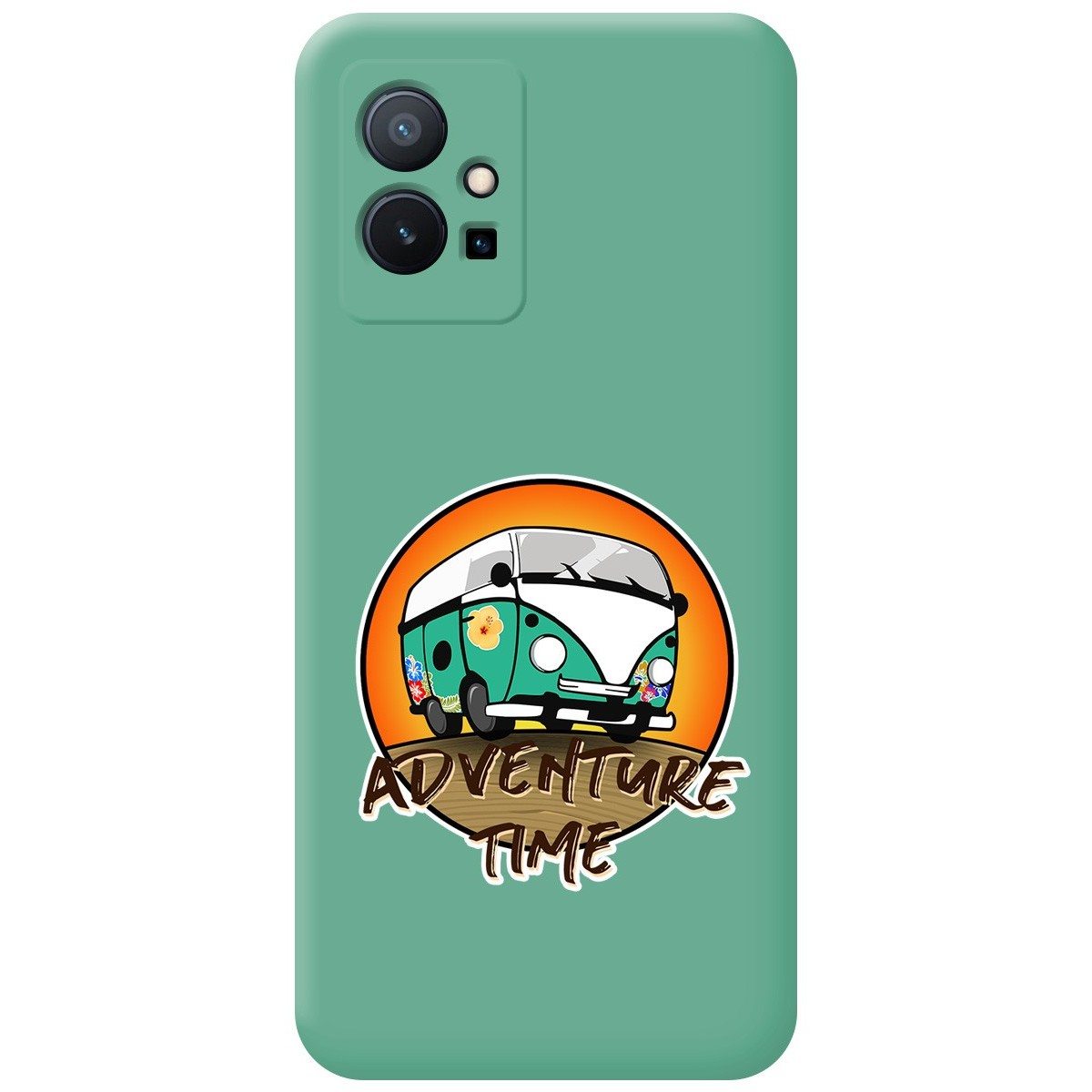 Funda Silicona Líquida Verde para Vivo Y55 5G diseño Adventure Time Dibujos