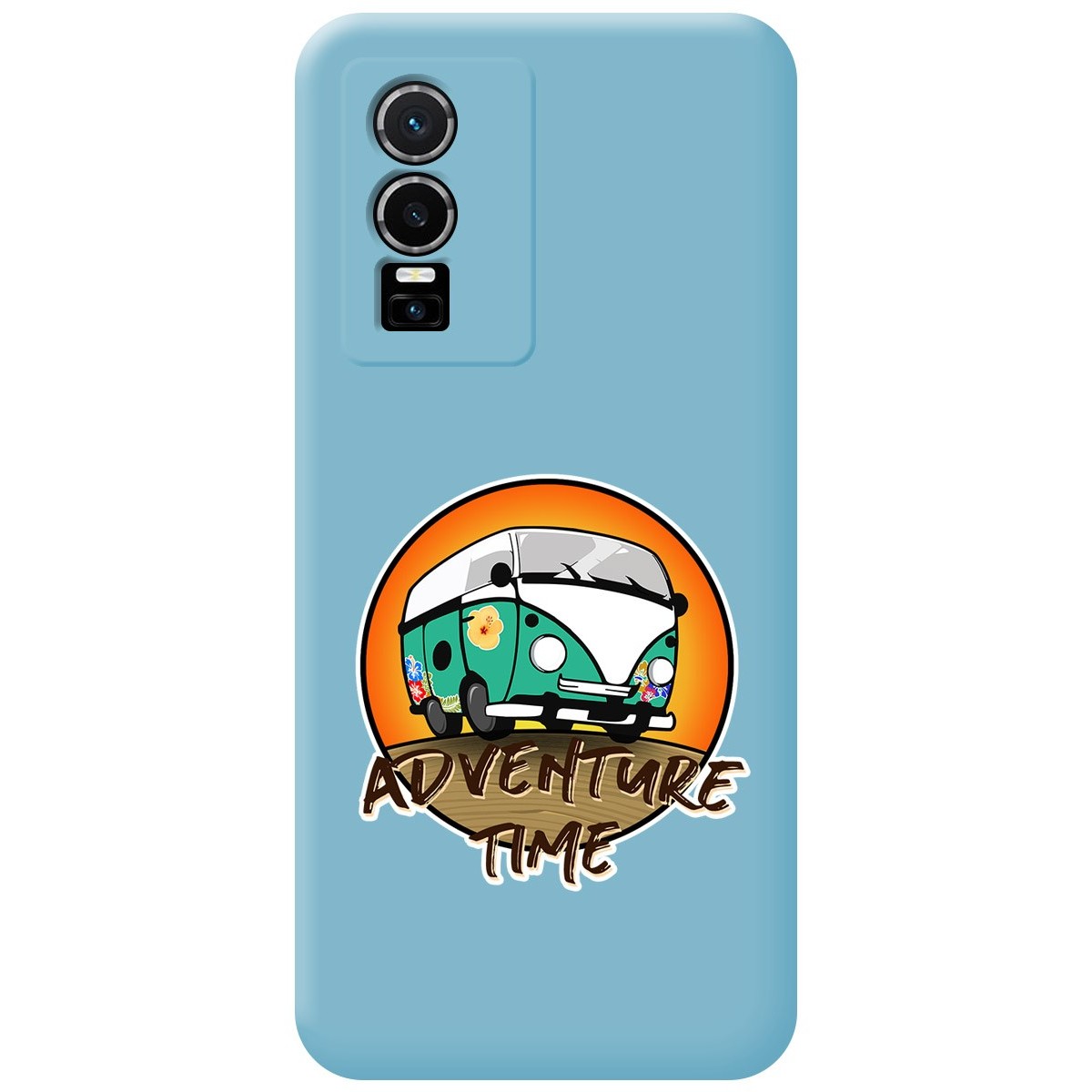 Funda Silicona Líquida Azul para Vivo Y76 5G diseño Adventure Time Dibujos