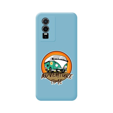 Funda Silicona Líquida Azul para Vivo Y76 5G diseño Adventure Time Dibujos