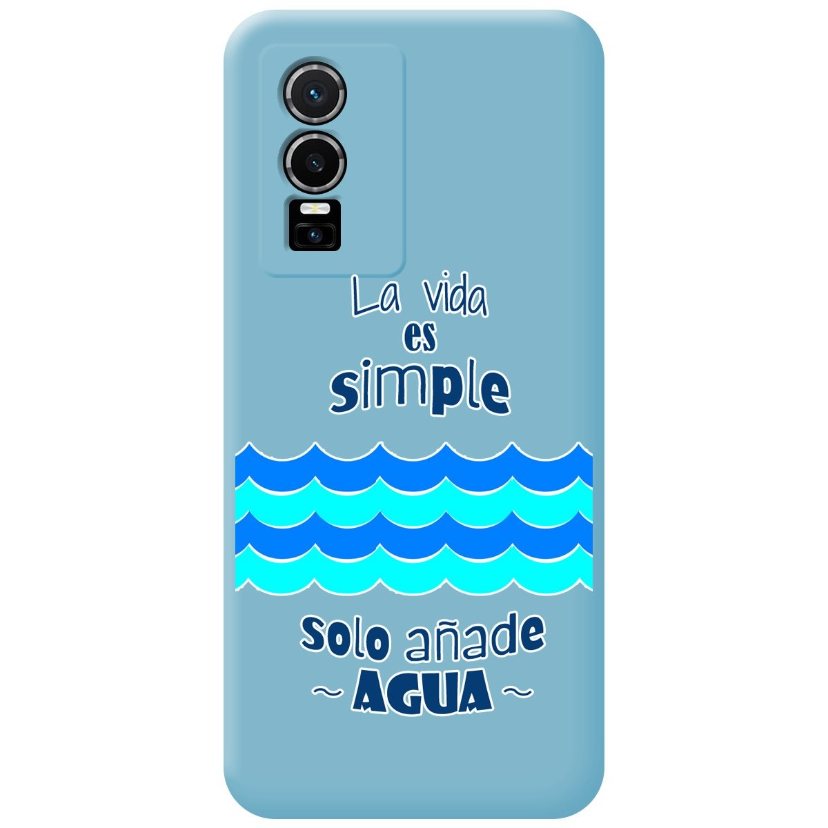 Funda Silicona Líquida Azul para Vivo Y76 5G diseño Agua Dibujos