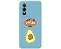 Funda Silicona Líquida Azul para Vivo Y76 5G diseño Vegan Life Dibujos