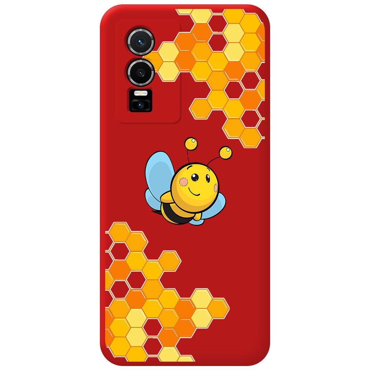 Funda Silicona Líquida Roja para Vivo Y76 5G diseño Abeja Dibujos