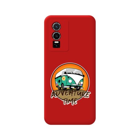 Funda Silicona Líquida Roja para Vivo Y76 5G diseño Adventure Time Dibujos