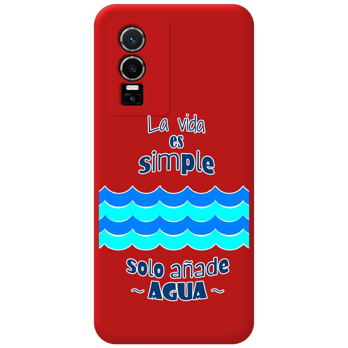 Funda Silicona Líquida Roja para Vivo Y76 5G diseño Agua Dibujos