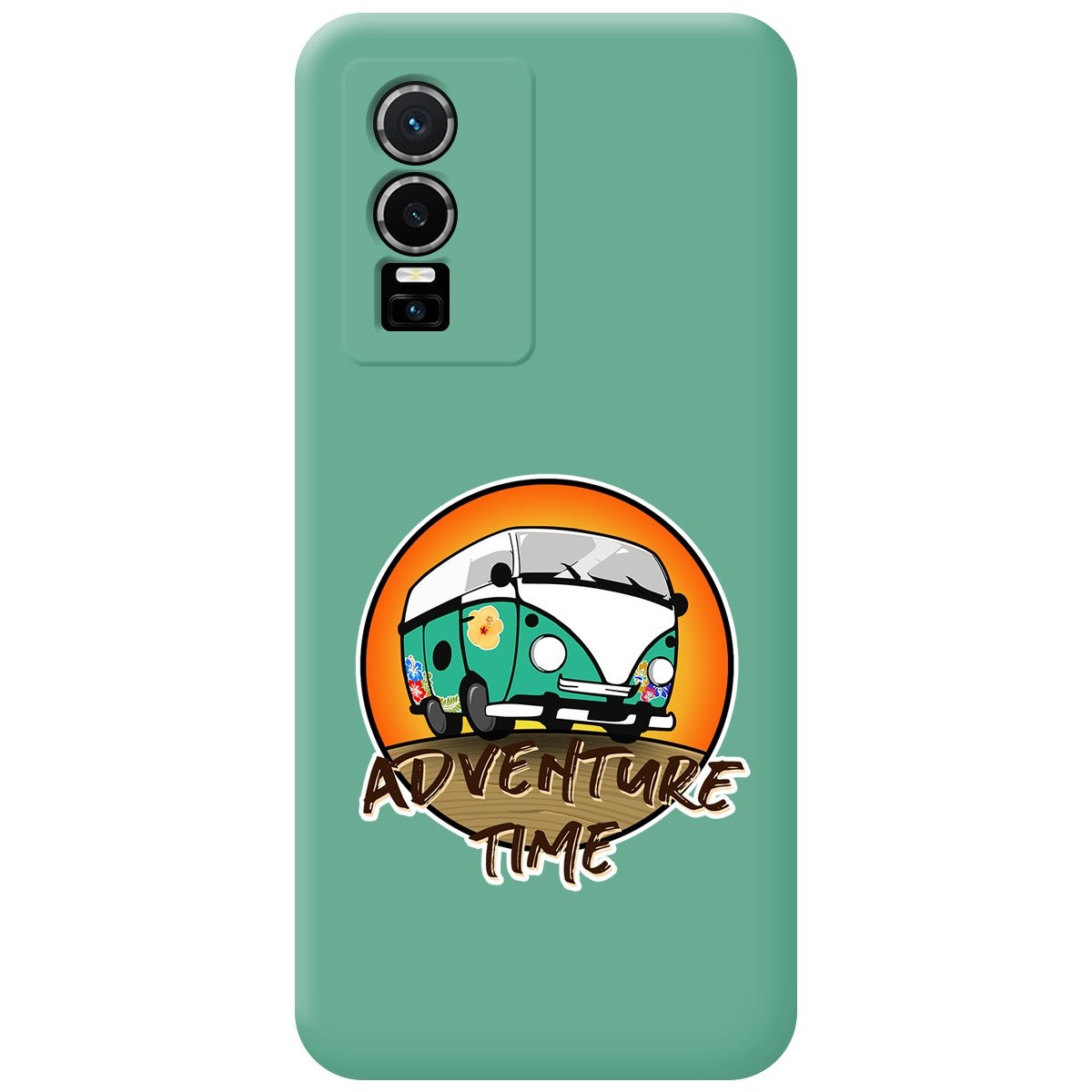 Funda Silicona Líquida Verde para Vivo Y76 5G diseño Adventure Time Dibujos