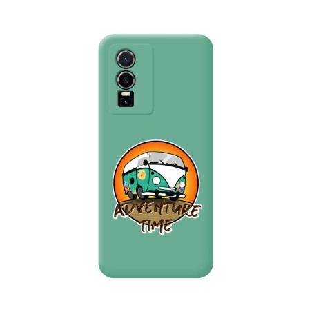 Funda Silicona Líquida Verde para Vivo Y76 5G diseño Adventure Time Dibujos