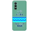Funda Silicona Líquida Verde para Vivo Y76 5G diseño Agua Dibujos