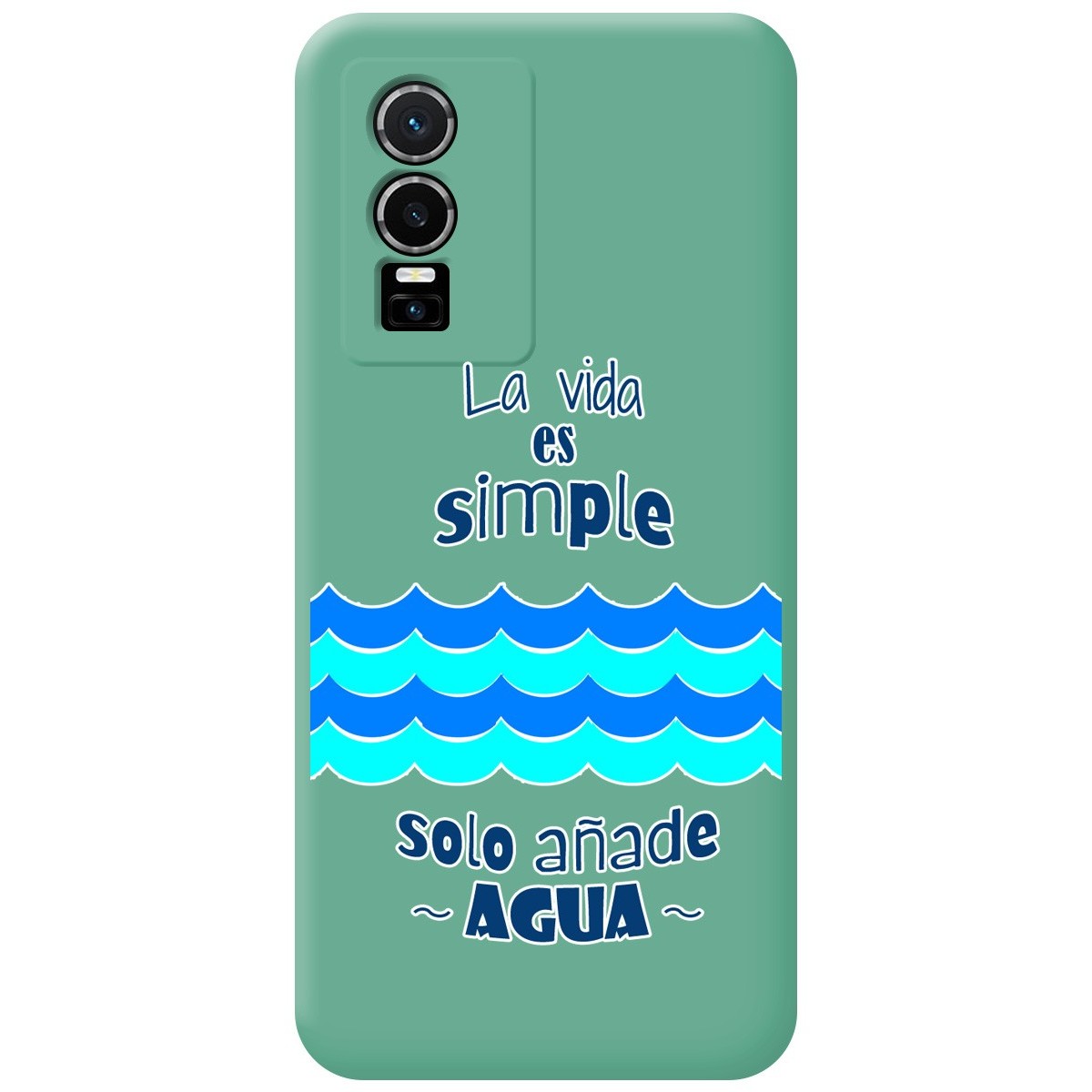 Funda Silicona Líquida Verde para Vivo Y76 5G diseño Agua Dibujos
