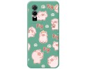 Funda Silicona Líquida Verde para Vivo Y76 5G diseño Cerdos Dibujos