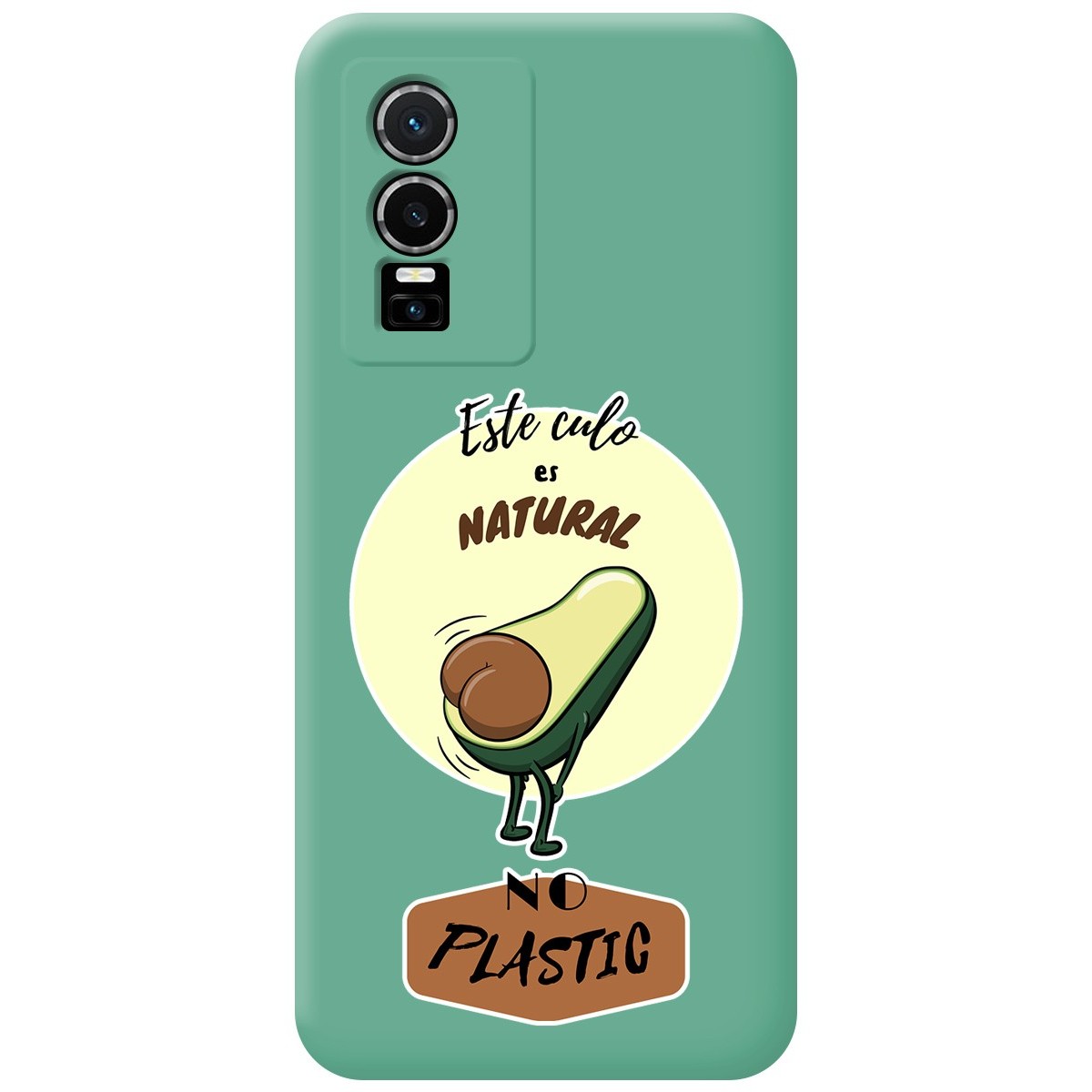 Funda Silicona Líquida Verde para Vivo Y76 5G diseño Culo Natural Dibujos
