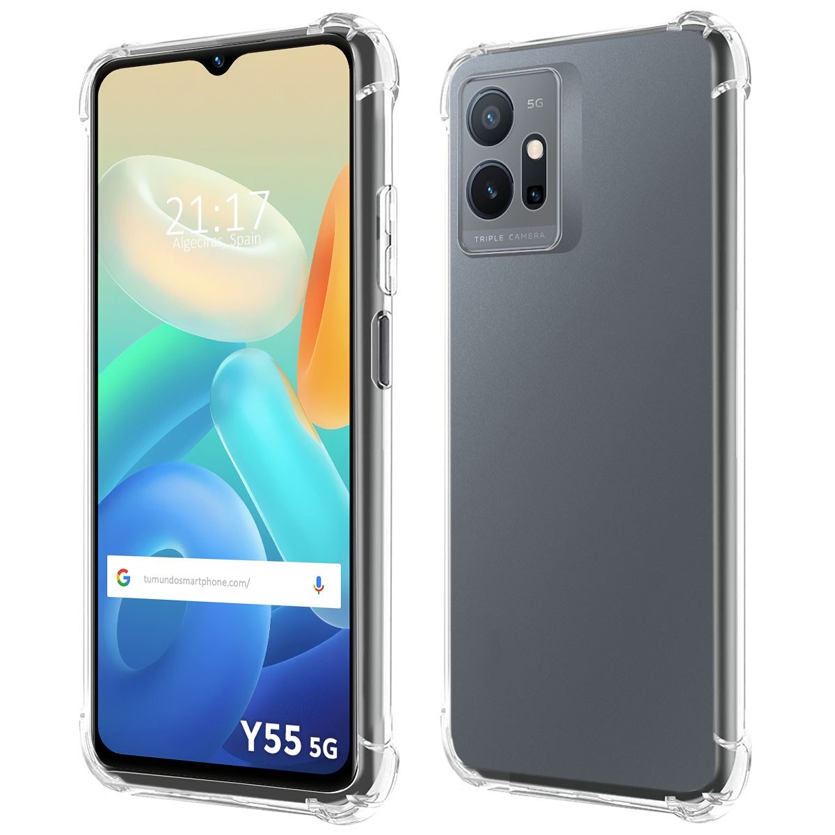 Funda Silicona Antigolpes Transparente para Vivo Y55 5G