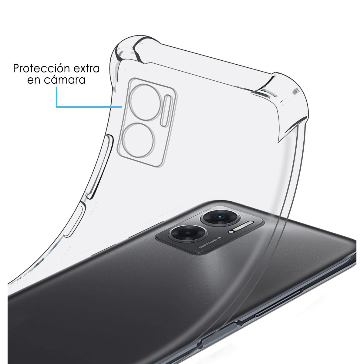 Funda Silicona Antigolpes Transparente para Xiaomi Redmi 10 5G