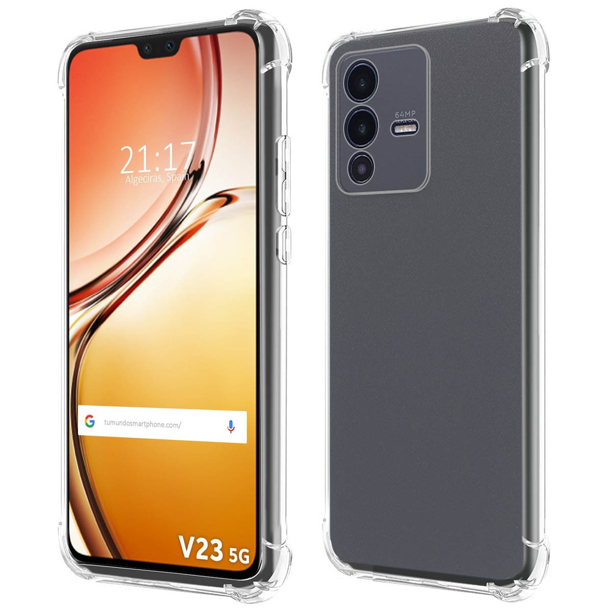 Funda Silicona Antigolpes Transparente para Vivo V23 5G