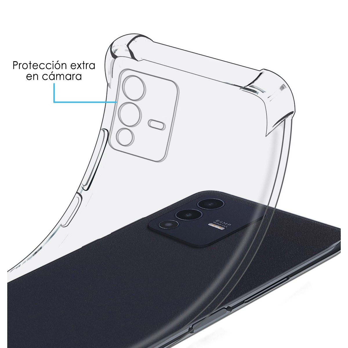 Funda Silicona Antigolpes Transparente para Vivo V23 5G