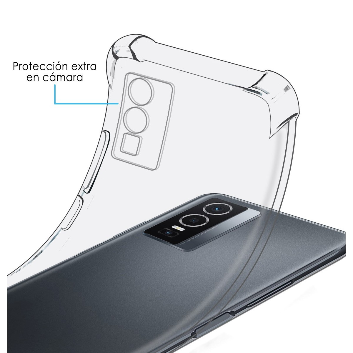 Funda Silicona Antigolpes Transparente para Vivo Y76 5G