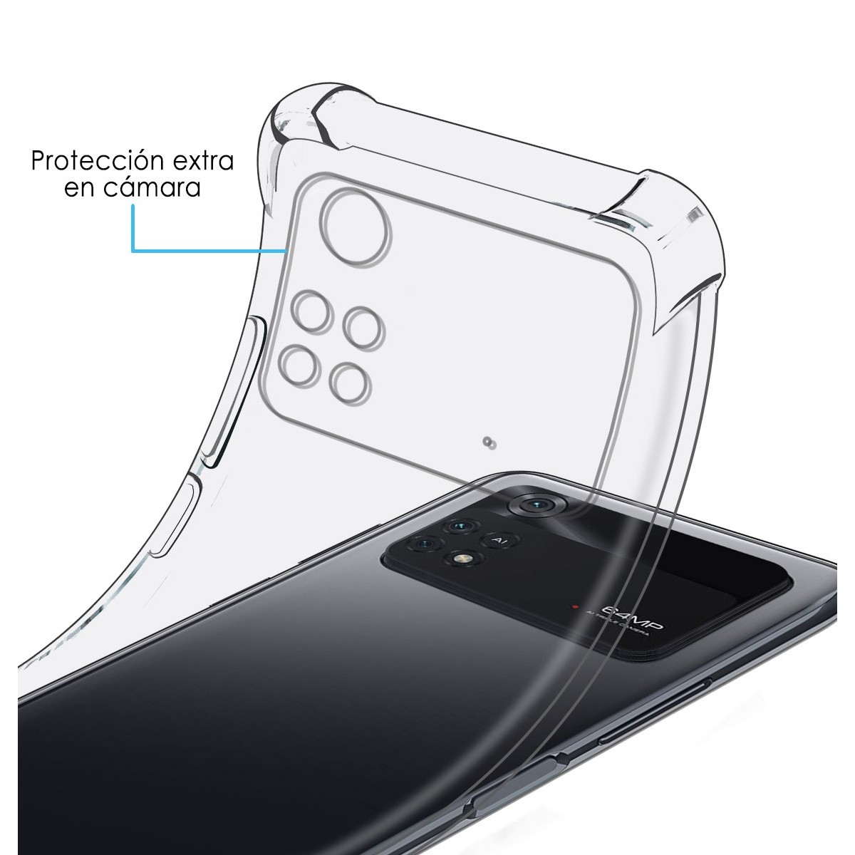 Funda Silicona Antigolpes Transparente para Xiaomi POCO M4 Pro 4G