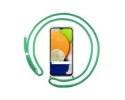 Funda Colgante Transparente para Samsung Galaxy A03 con Cordon Verde Agua
