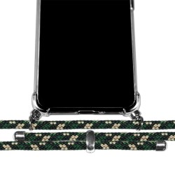 Funda Colgante Transparente para Vivo V23 5G con Cordon Verde / Dorado 2