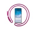 Funda Colgante Transparente para Vivo Y76 5G con Cordon Rosa Fucsia