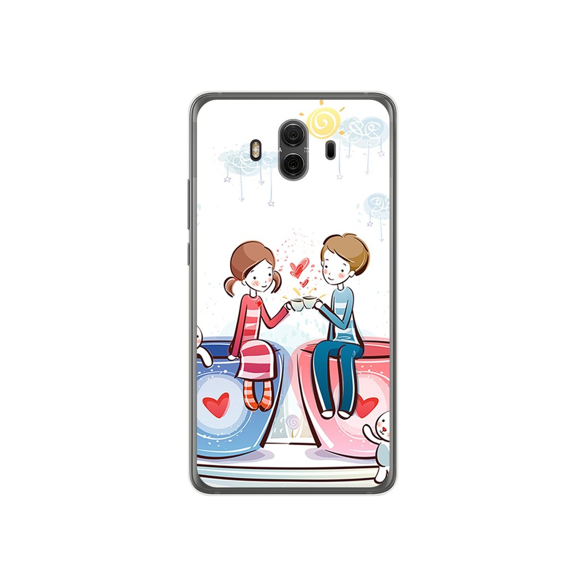 Funda Gel Tpu para Huawei Mate 10  Diseño Cafe Dibujos