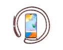 Funda Colgante Transparente para Xiaomi Redmi 10C con Cordon Rosa / Dorado