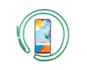 Funda Colgante Transparente para Xiaomi Redmi 10C con Cordon Verde Agua