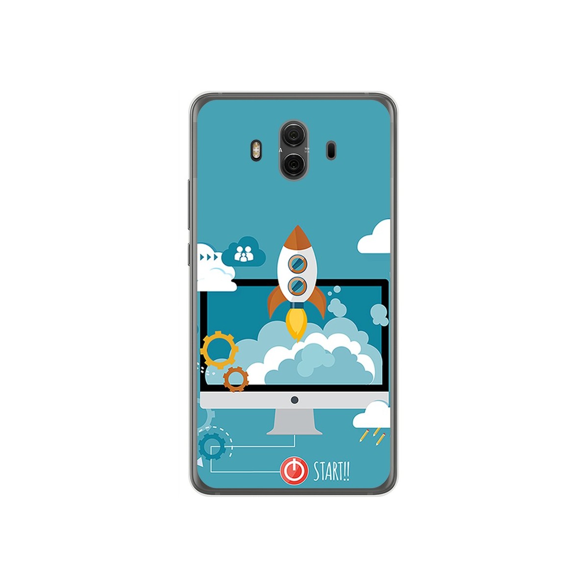 Funda Gel Tpu para Huawei Mate 10  Diseño Cohete Dibujos