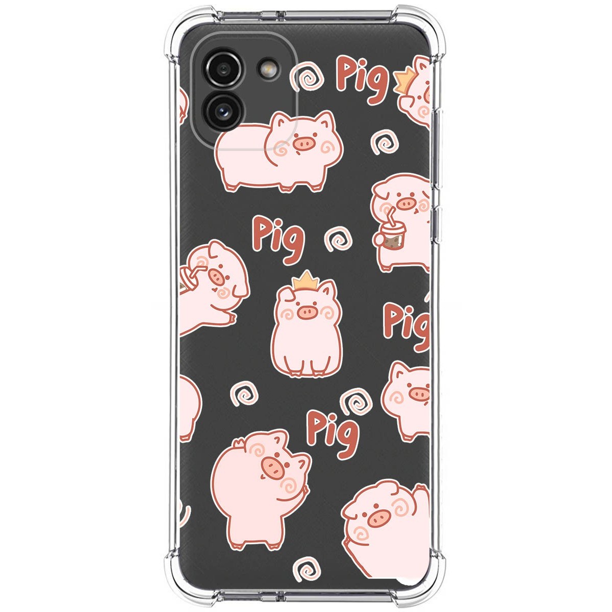 Funda Silicona Antigolpes para Samsung Galaxy A03 diseño Cerdos Dibujos