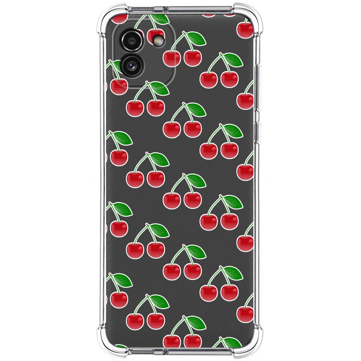 Funda Silicona Antigolpes para Samsung Galaxy A03 diseño Cerezas Dibujos