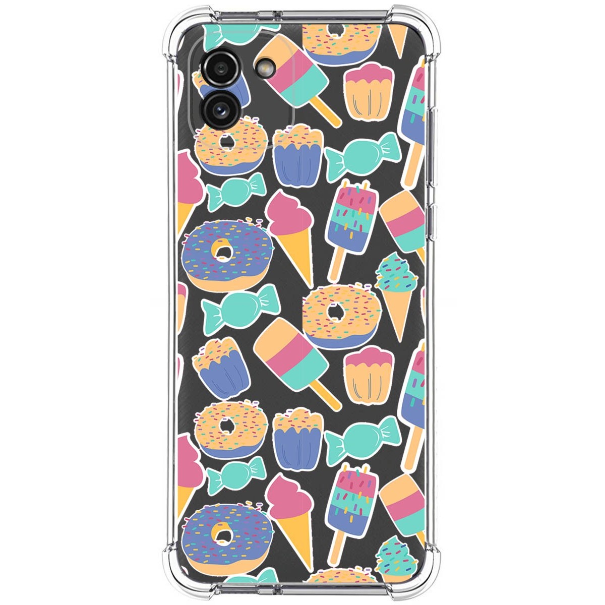 Funda Silicona Antigolpes para Samsung Galaxy A03 diseño Dulces 02 Dibujos