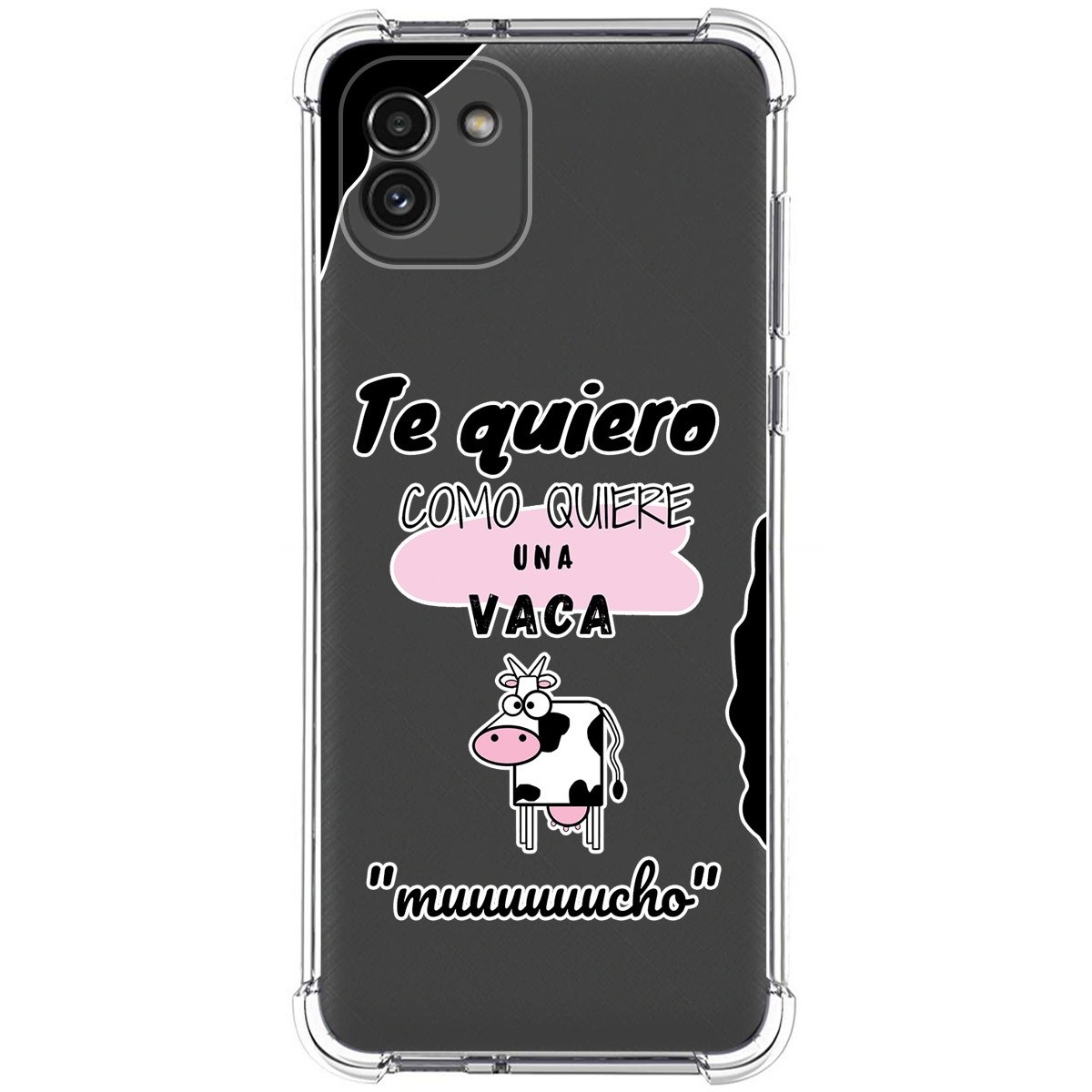 Funda Silicona Antigolpes para Samsung Galaxy A03 diseño Vaca Dibujos