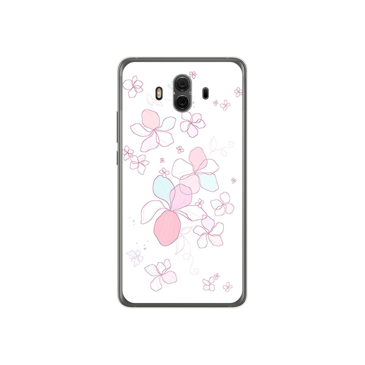 Funda Gel Tpu para Huawei Mate 10  Diseño Flores Minimal Dibujos
