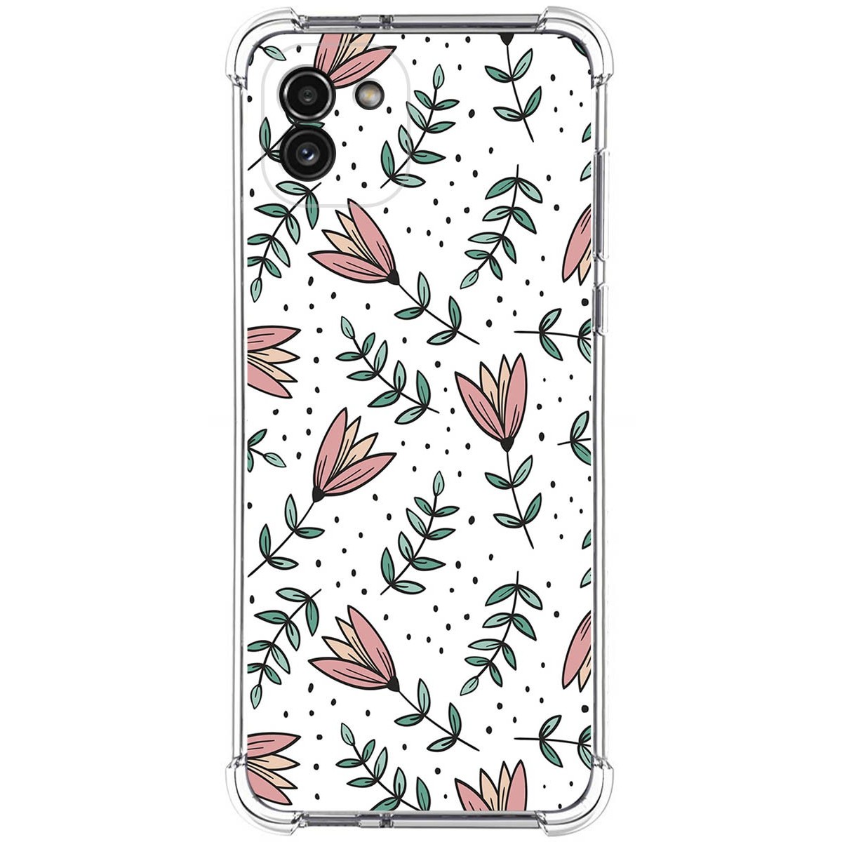 Funda Silicona Antigolpes para Samsung Galaxy A03 diseño Flores 01 Dibujos