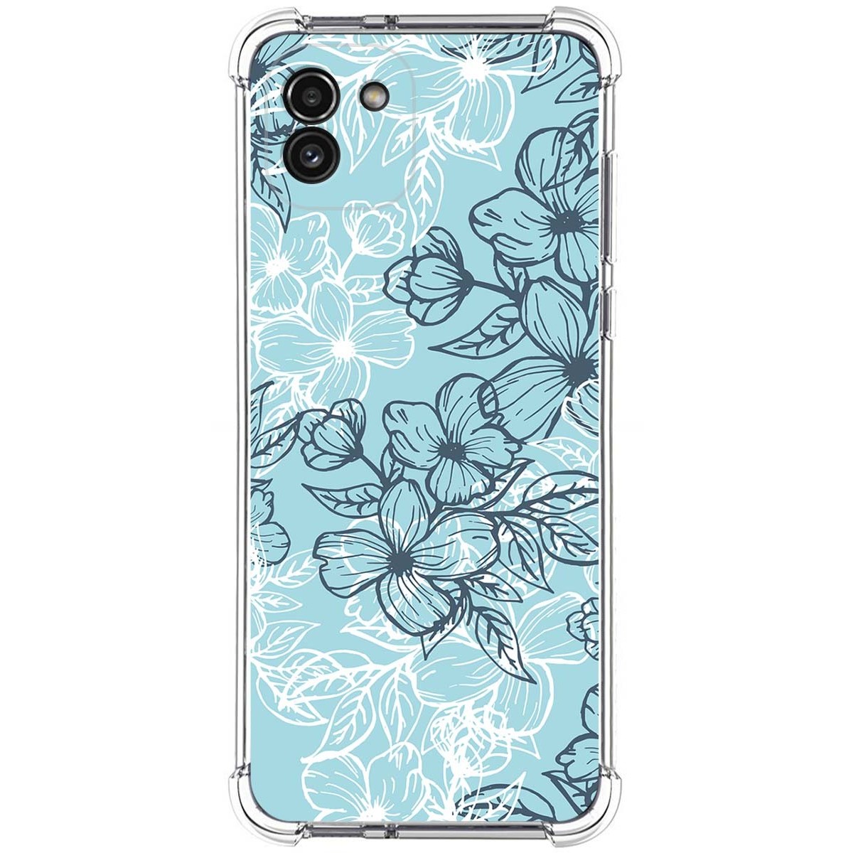 Funda Silicona Antigolpes para Samsung Galaxy A03 diseño Flores 03 Dibujos