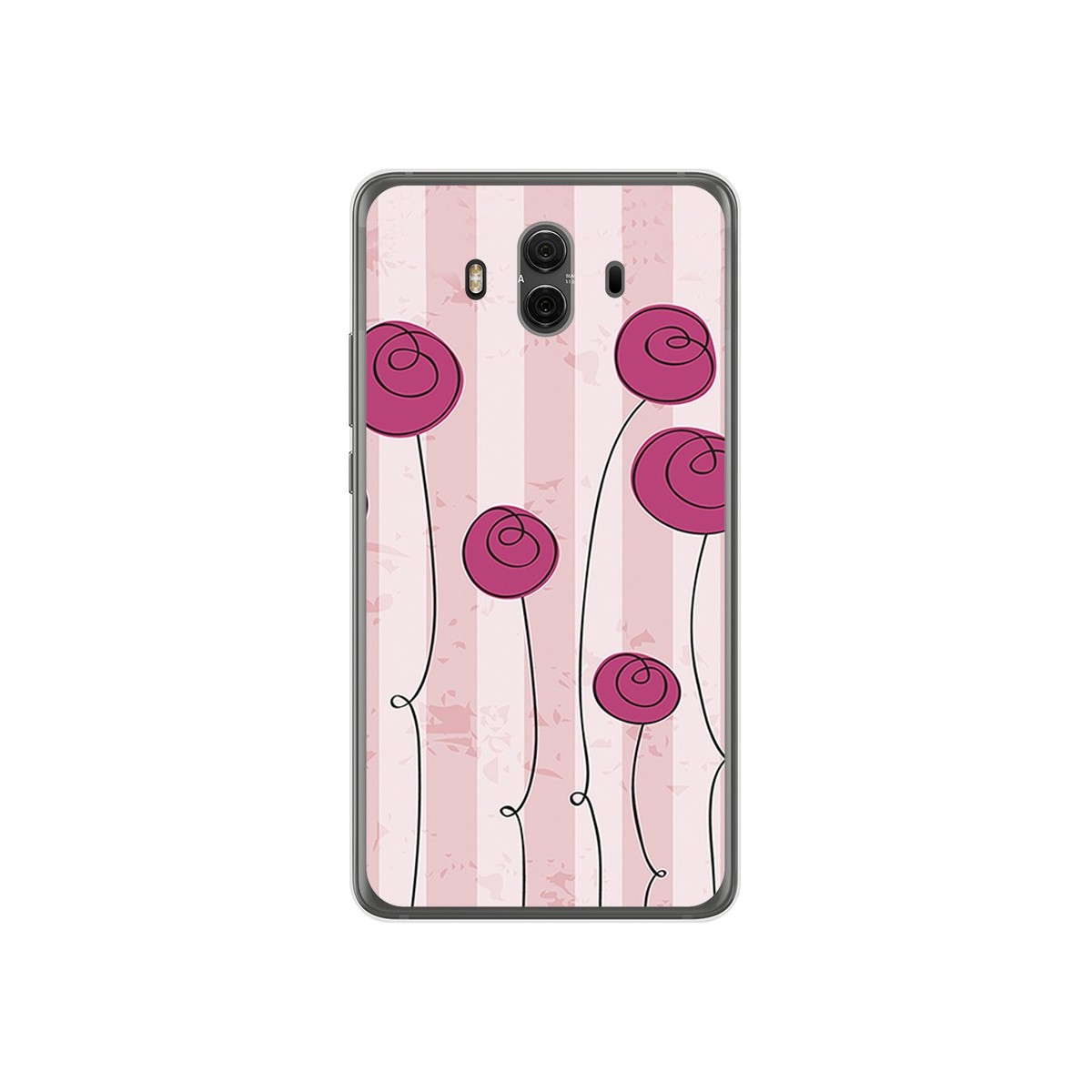 Funda Gel Tpu para Huawei Mate 10  Diseño Flores Vintage Dibujos