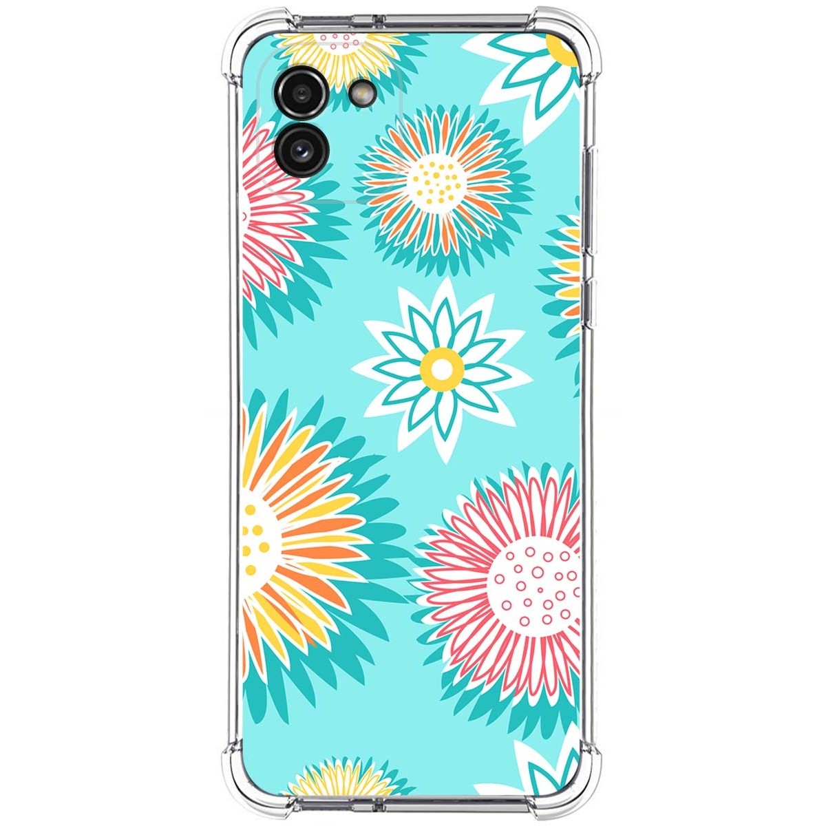 Funda Silicona Antigolpes para Samsung Galaxy A03 diseño Flores 05 Dibujos