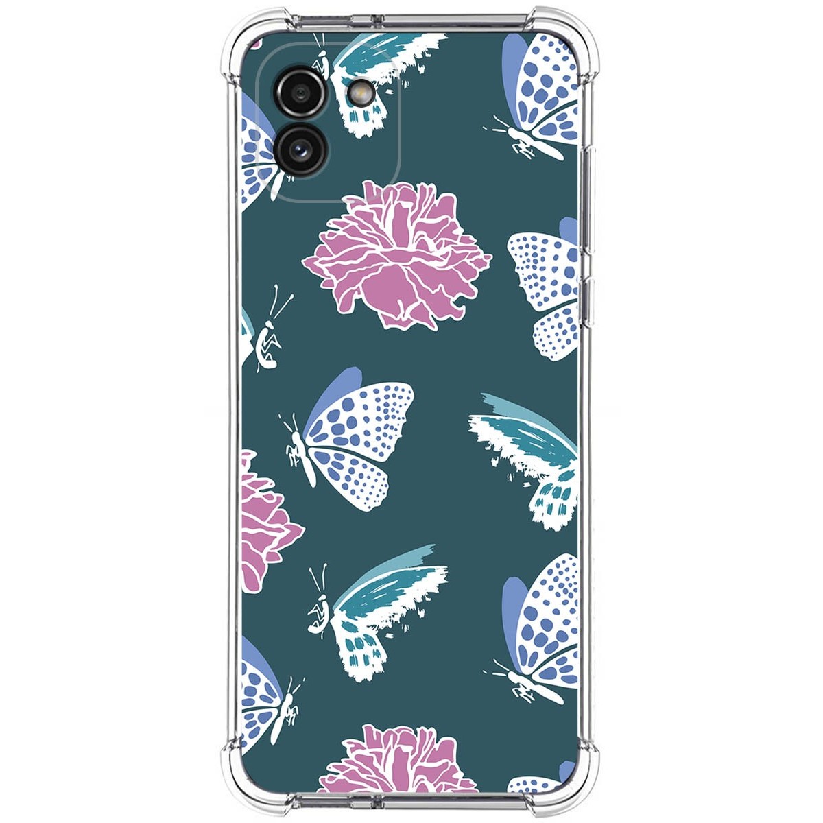 Funda Silicona Antigolpes para Samsung Galaxy A03 diseño Flores 10 Dibujos
