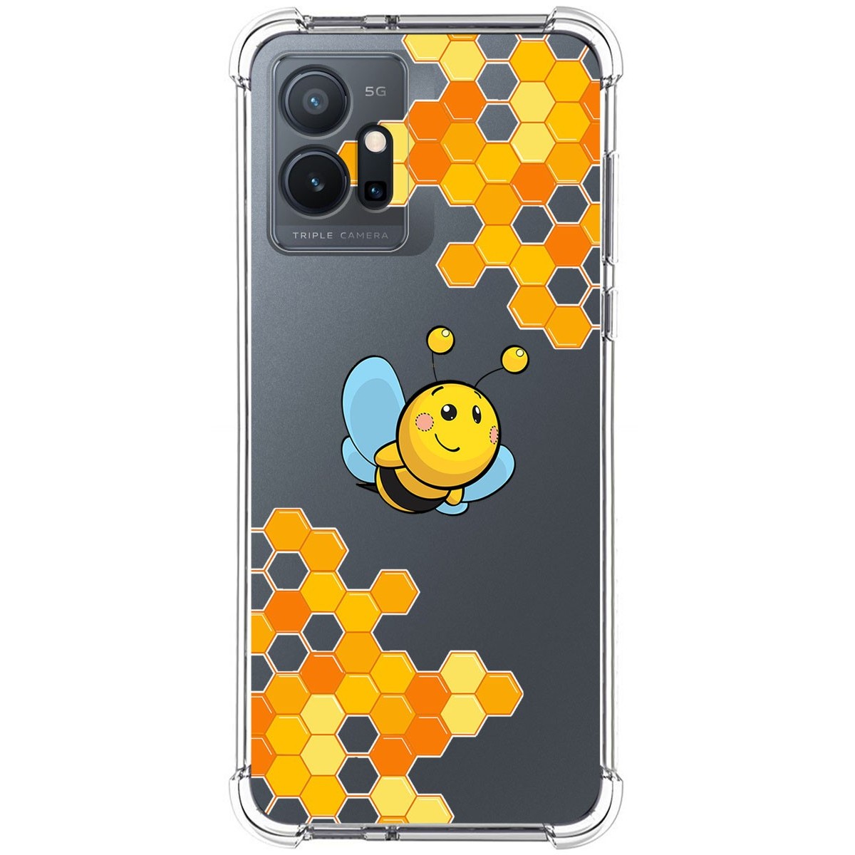 Funda Silicona Antigolpes para Vivo Y55 5G diseño Abeja Dibujos